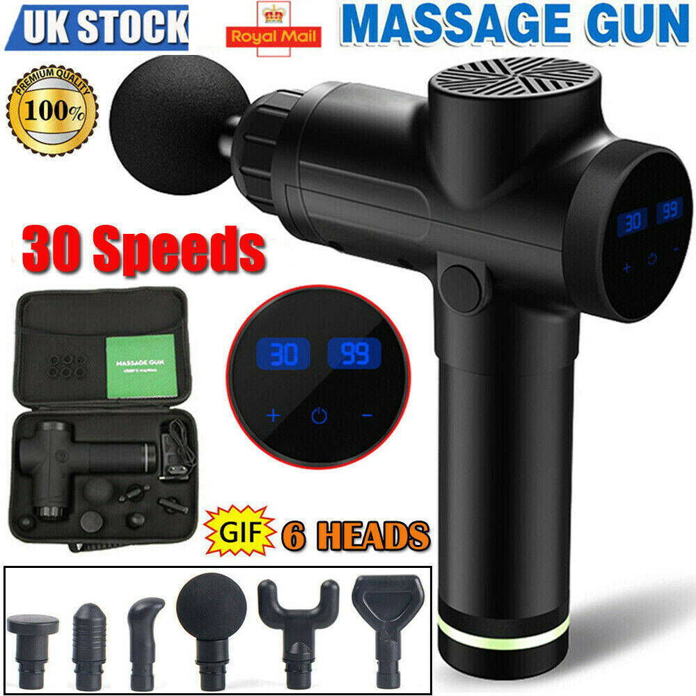 Lcd Massage Gun Percussion Massager Muscle Relaxing Therapy Deep Tissue