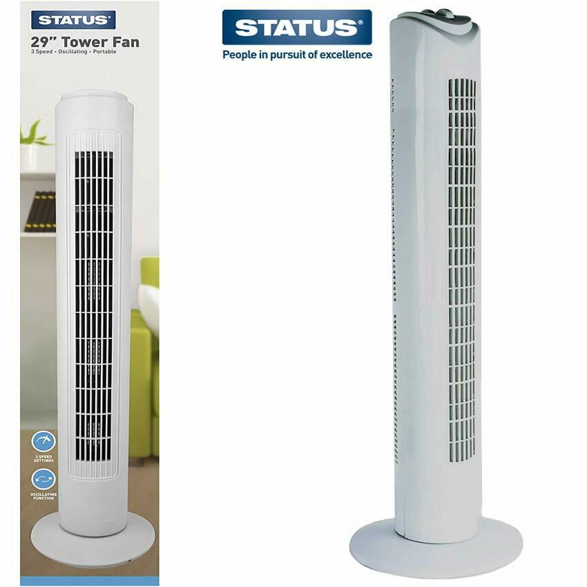 29″ TOWER FAN 3 SPEED OFFICE HOME COOL AIR COOLER SUMMER OSCILLATING ...